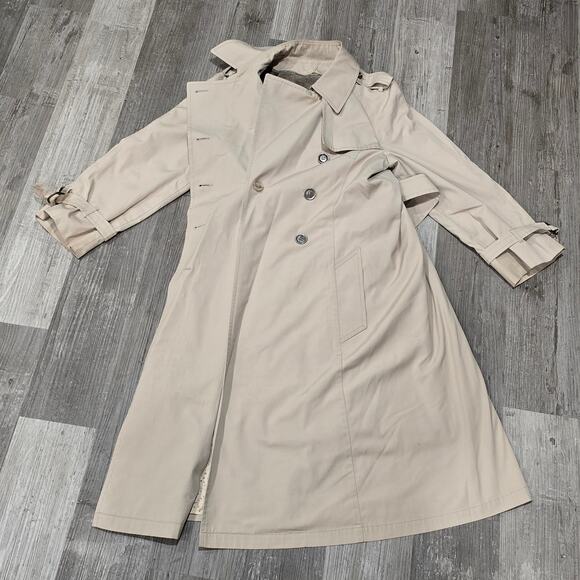 Vintage London Fog Double Breasted Trench Coat Spy Jacket Removable Fleece Liner - Picture 4 of 16